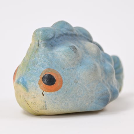 ソビエト　年代不明　青いフグ　ソフビ　全長11cm