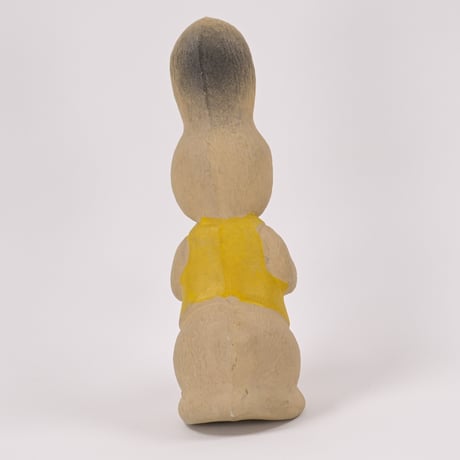 ソビエト　年代不明　にんじんを持ったオレンジ耳うさぎ　ソフビ　人形　高さ19cm