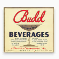 アメリカ　Budd BEVERAGES　ドリンクのラベル
