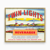 アメリカ　TWIN LIGHTS BEVERAGES　ドリンクのラベル