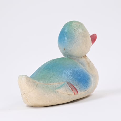 ソビエト　年代不明　赤い口の水鳥　ソフビ　人形　全長16cm