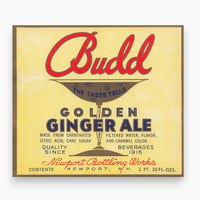 アメリカ　Budd GOLDEN GINGER ALE　ドリンクのラベル