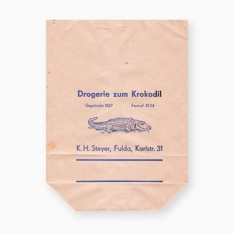 ドイツ　紙袋　 Drogerie zum Krokodil