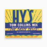 アメリカ　HY'S TOM COLLINS MIX　ドリンクのラベル