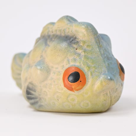 ソビエト　年代不明　青いフグ　ソフビ　全長11cm