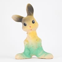 ソビエト　年代不明　緑色ズボンのうさぎ　ソフビ　人形　高さ17cm