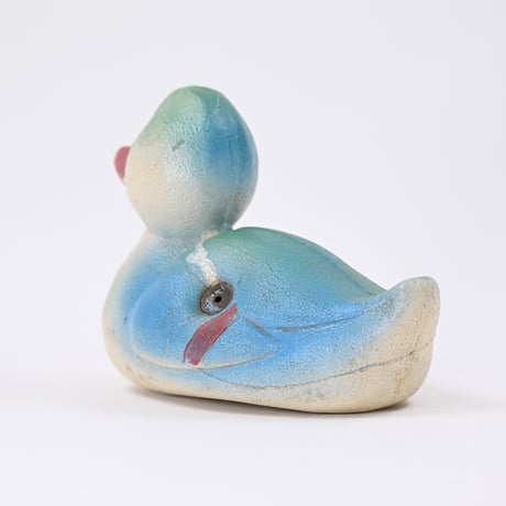 ソビエト　年代不明　赤い口の水鳥　ソフビ　人形　全長16cm