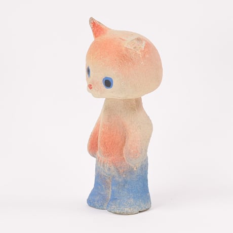 ソビエト　年代不明　青いズボンの猫　ソフビ　人形　高さ13cm