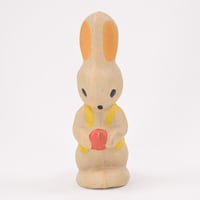 ソビエト　年代不明　にんじんを持ったオレンジ耳うさぎ　ソフビ　人形　高さ19cm