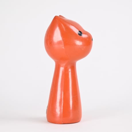 チェコ　ニクロヴァー　ソフビ人形　犬　オレンジ色　1970年代　高さ13cm