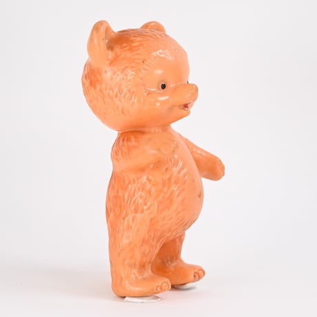 チェコ　1970年代　オレンジ色のクマ　ソフビ　高さ16.5cm