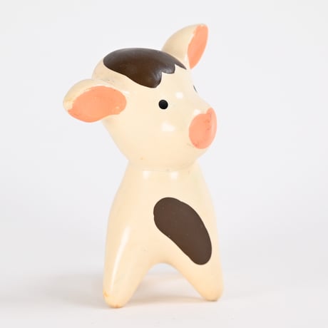 チェコ　ニクロヴァー　ソフビ人形　牛　1970年代　高さ9cm