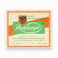 東ドイツ　Radeberger　東ドイツ国内流通（一般用）ドリンクのラベル　ラベル