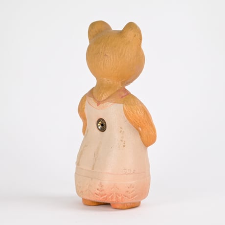 ソビエト　年代不明　スカートを履いたくま　ソフビ　人形　高さ15cm