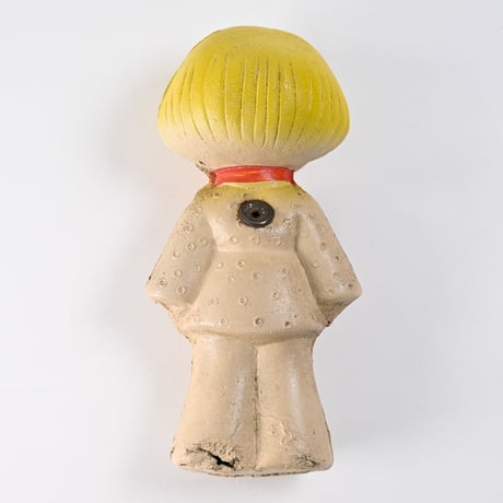 ソビエト　年代不明　青い目の子ども　ソフビ　人形　高さ13.5cm