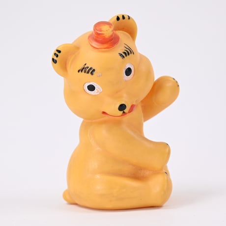 ソビエト　年代不明　ぺろりんくま　くま　ソフビ　人形　高さ11cm