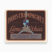 アメリカ　PARIS CHAMPAGNET Lime & Lithia　ドリンクのラベル