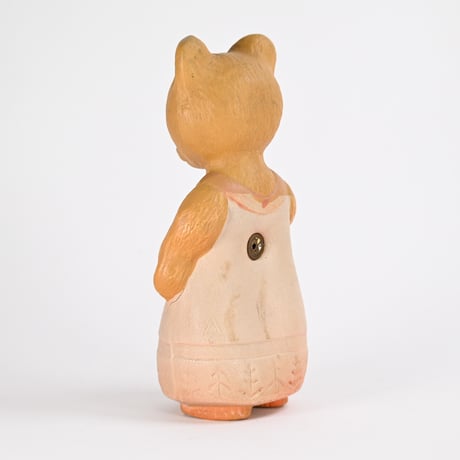ソビエト　年代不明　スカートを履いたくま　ソフビ　人形　高さ15cm