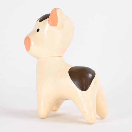 チェコ　ニクロヴァー　ソフビ人形　牛　1970年代　高さ9cm