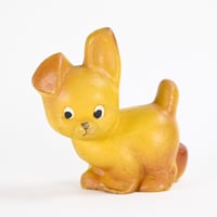 ソビエト　年代不明　黄土色の犬２　フィギュア　高さ11cm