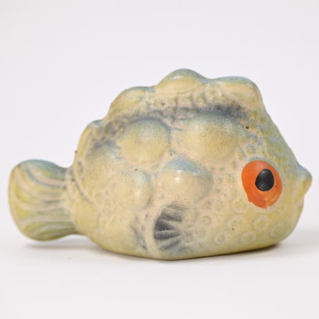 ソビエト　年代不明　青いフグ　ソフビ　全長11cm