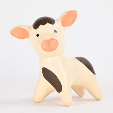 チェコ　ニクロヴァー　ソフビ人形　牛　1970年代　高さ9cm