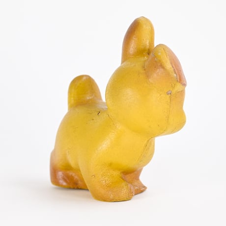 ソビエト　年代不明　黄土色の犬２　フィギュア　高さ11cm