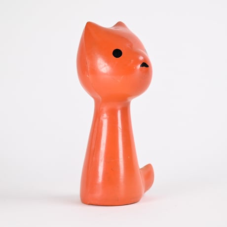 チェコ　ニクロヴァー　ソフビ人形　犬　オレンジ色　1970年代　高さ13cm