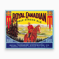 アメリカ　ROYAL CANADIAN PALE GINGER ALE　ドリンクのラベル