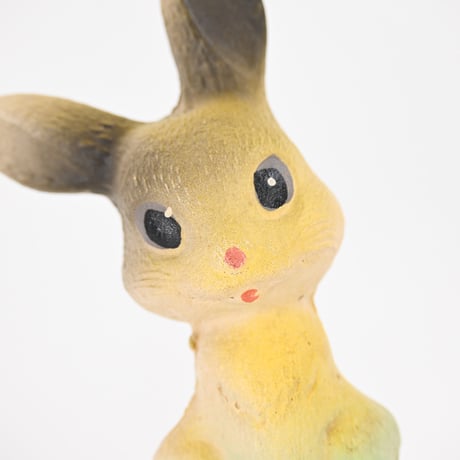 ソビエト　年代不明　緑色ズボンのうさぎ　ソフビ　人形　高さ17cm