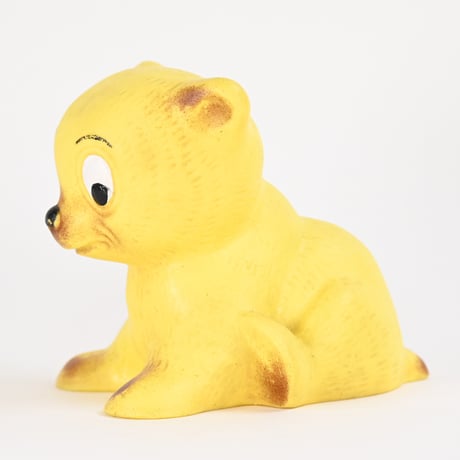 ソビエト　年代不明　レモン色の子犬　ソフビ　人形　高さ10cm