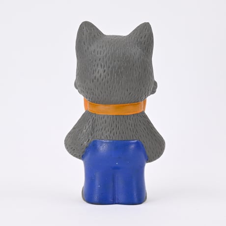 ソビエト　年代不明　蝶ネクタイをした猫　ソフビ　人形　高さ12cm
