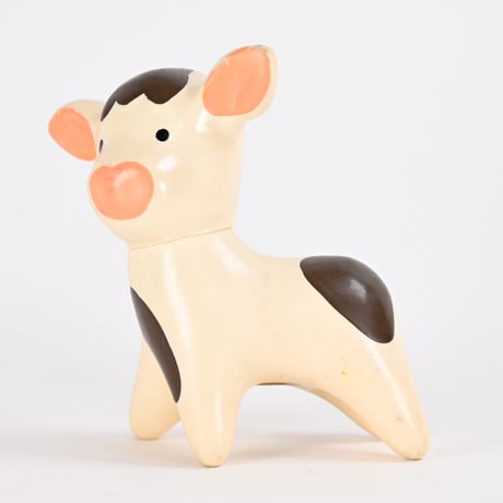 チェコ　ニクロヴァー　ソフビ人形　牛　1970年代　高さ9cm