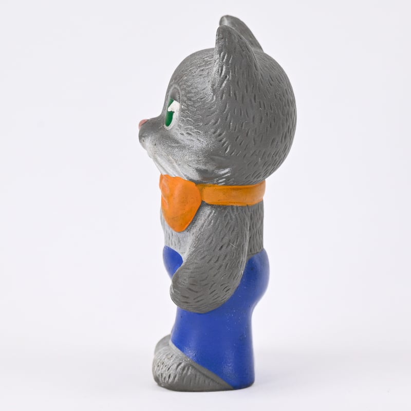 ソビエト 年代不明 蝶ネクタイをした猫 ソフビ 人形 高さ12cm | こぐま舎