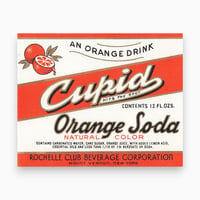 アメリカ　Cupid Orange Soda　ドリンクのラベル