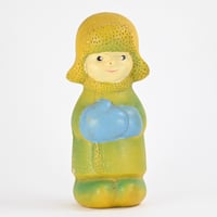 ソビエト　年代不明　冬服の子ども　ソフビ　人形　高さ15cm