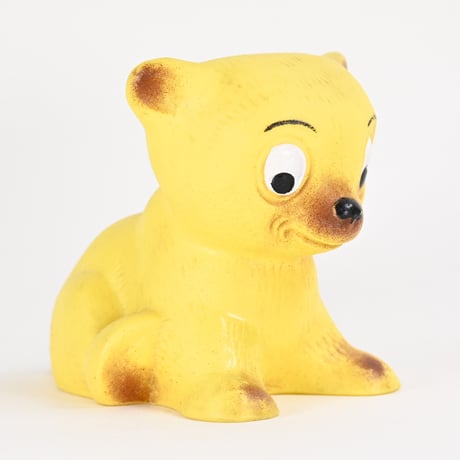 ソビエト　年代不明　レモン色の子犬　ソフビ　人形　高さ10cm