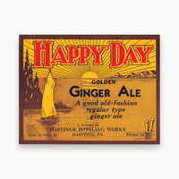 アメリカ　HAPPY DAY GOLDEN GINGER ALE　ドリンクのラベル