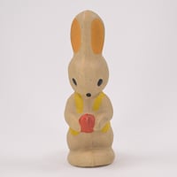 ソビエト　年代不明　にんじんを持ったオレンジ耳うさぎ　ソフビ　人形　高さ19cm