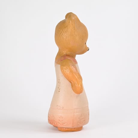 ソビエト　年代不明　スカートを履いたくま　ソフビ　人形　高さ15cm
