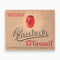 チェコスロバキア　Budvar 15° Granát　ドリンクのラベル