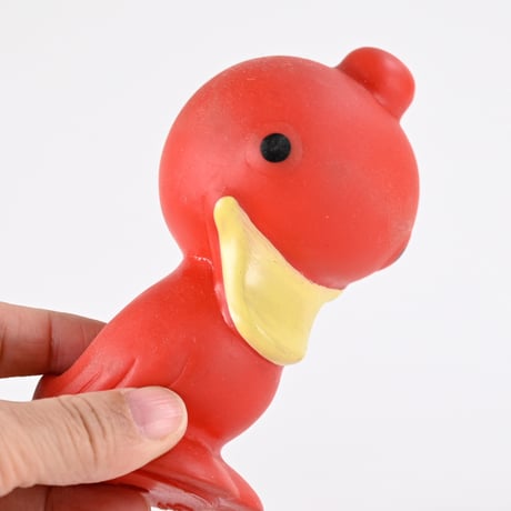 ソビエト　年代不明　赤いアヒル　ソフビ　フィギュア　高さ11.5cm