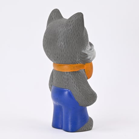 ソビエト　年代不明　蝶ネクタイをした猫　ソフビ　人形　高さ12cm