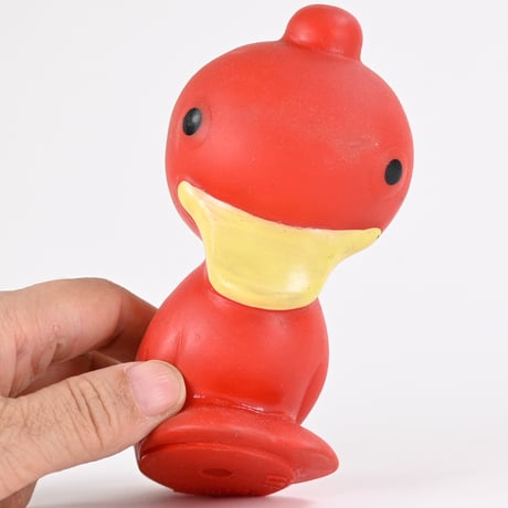 ソビエト　年代不明　赤いアヒル　ソフビ　フィギュア　高さ11.5cm
