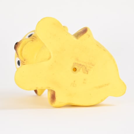 ソビエト　年代不明　レモン色の子犬　ソフビ　人形　高さ10cm