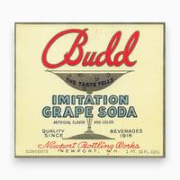 アメリカ　Budd IMITATION GRAPE SODA　ドリンクのラベル