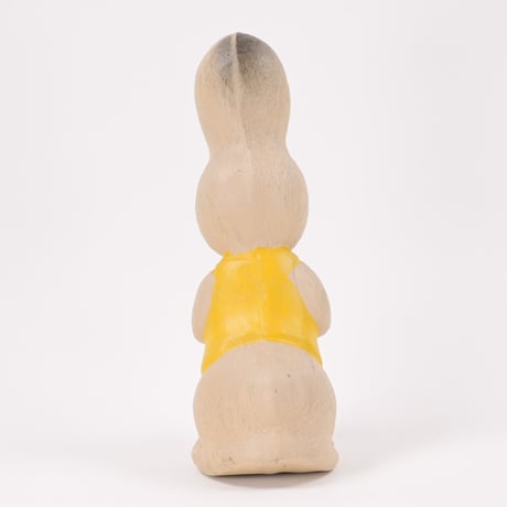 ソビエト　年代不明　にんじんを持った黒耳うさぎ　ソフビ　人形　高さ19cm