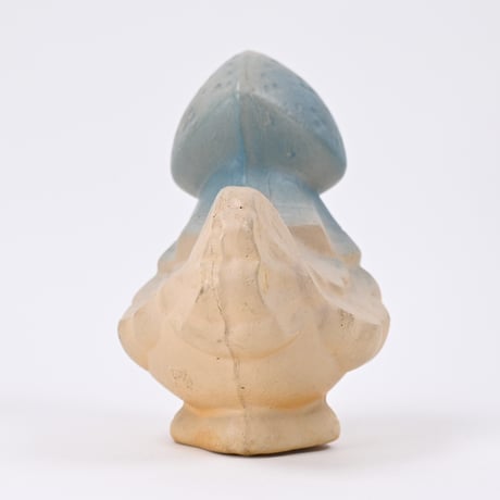 ソビエト　年代不明　水色の頭巾のニワトリ　人形　高さ12cm