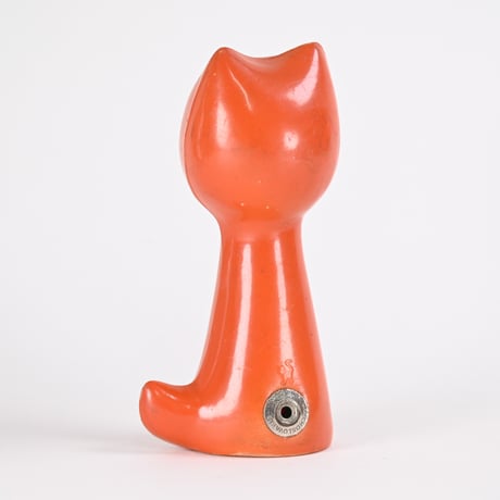 チェコ　ニクロヴァー　ソフビ人形　犬　オレンジ色　1970年代　高さ13cm