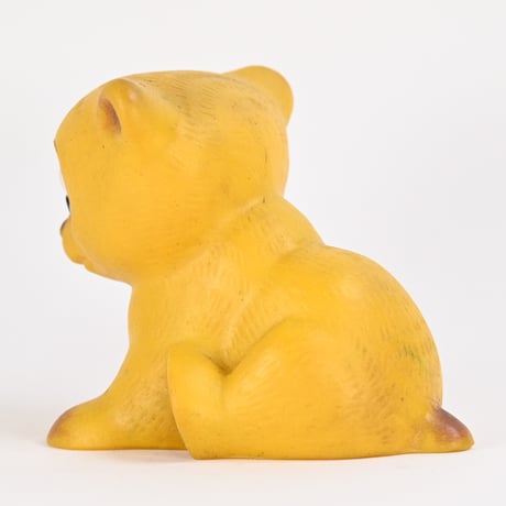 ソビエト　年代不明　山吹色の子犬　ソフビ　人形　高さ10cm